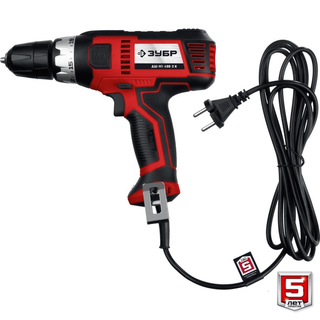 Сетевая дрель-шуруповерт ДШ-М1-400-2 К ЗУБР Сетевая дрель-шуруповерт ДШ-М1-400-2 К ЗУБР