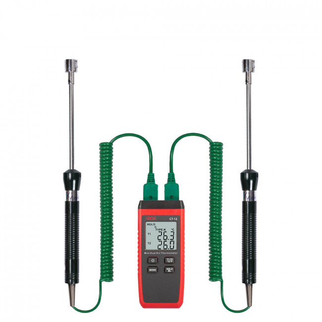 Термометр RGK CT-12 с поверхностными зондами TR-10S с поверкой Термометр RGK CT-12 с поверхностными зондами TR-10S с поверкой
