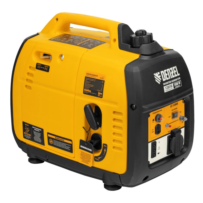 Генератор инверторный GT-1200iS, 1.2 кВт, 230 В, бак 2.4 л, закрытый корпус, ручной старт Denzel Генератор инверторный GT-1200iS, 1.2 кВт, 230 В, бак 2.4 л, закрытый корпус, ручной старт Denzel