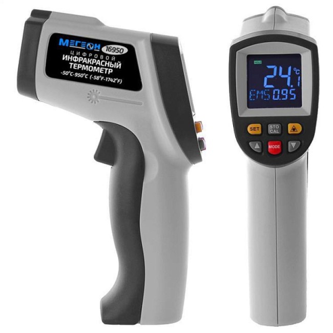 Инфракрасный термометр с цветным дисплеем МЕГЕОН 16950 Инфракрасный термометр с цветным дисплеем МЕГЕОН 16950