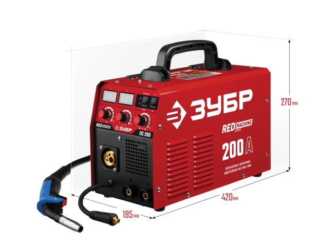 Сварочный полуавтомат инверторный ПС-200 ЗУБР MIG-MAG / ММА Сварочный полуавтомат инверторный ПС-200 ЗУБР MIG-MAG / ММА