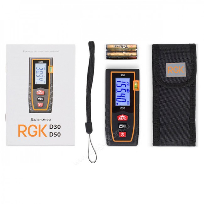 Лазерный дальномер RGK D50 (с поверкой) Лазерный дальномер RGK D50 (с поверкой)