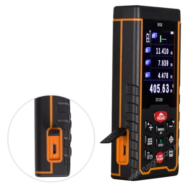 Лазерный дальномер с видоискателем RGK D120 (с поверкой) Лазерный дальномер с видоискателем RGK D120 (с поверкой)