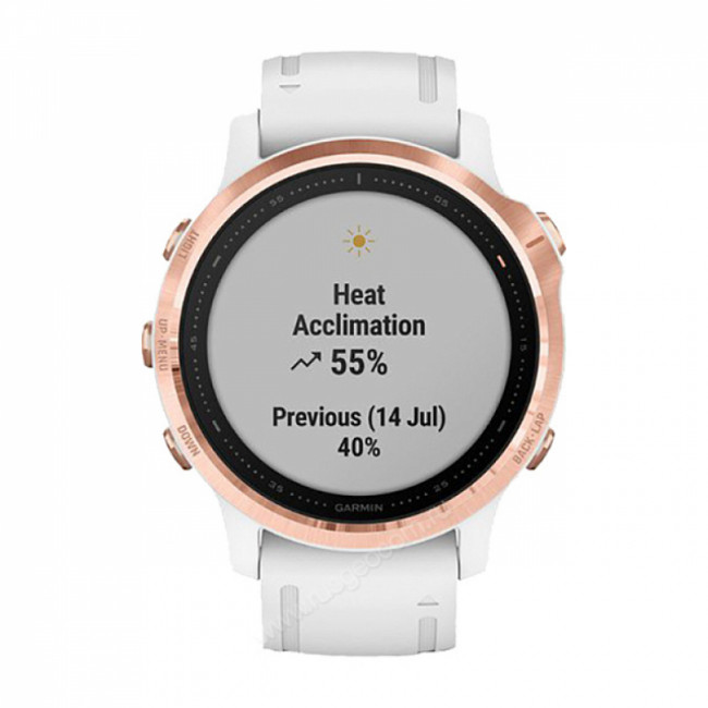 Часы Garmin Fenix 6S Pro розовое золото с белым ремешком Часы Garmin Fenix 6S Pro розовое золото с белым ремешком