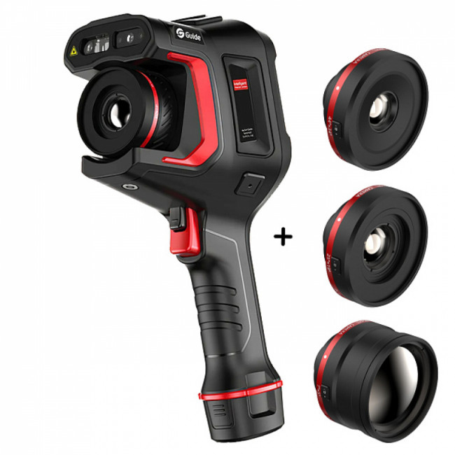 Тепловизор Guide H3 в комплекте с широкоугольным 44° x 34°, высокотемпературным и телеобъективом 7° x 5° Тепловизор Guide H3 в комплекте с широкоугольным 44° x 34°, высокотемпературным и телеобъективом 7° x 5°