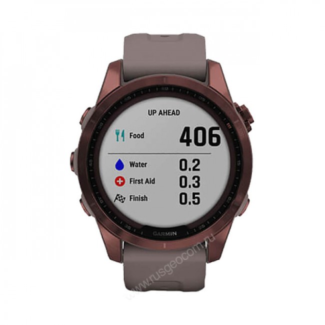 Часы Garmin Fenix 7S Sapphire Solar титановый темно-бронзовый с сланцево-серым силиконовым ремешком Часы Garmin Fenix 7S Sapphire Solar титановый темно-бронзовый с сланцево-серым силиконовым ремешком