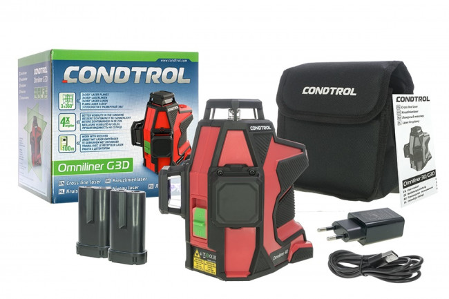 Лазерный уровень Condtrol Omniliner 3D G с зеленым лучом Лазерный уровень Condtrol Omniliner 3D G с зеленым лучом